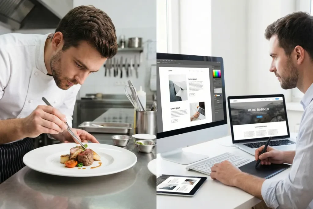 How Does Food Plating Mirror Web Design Principles?