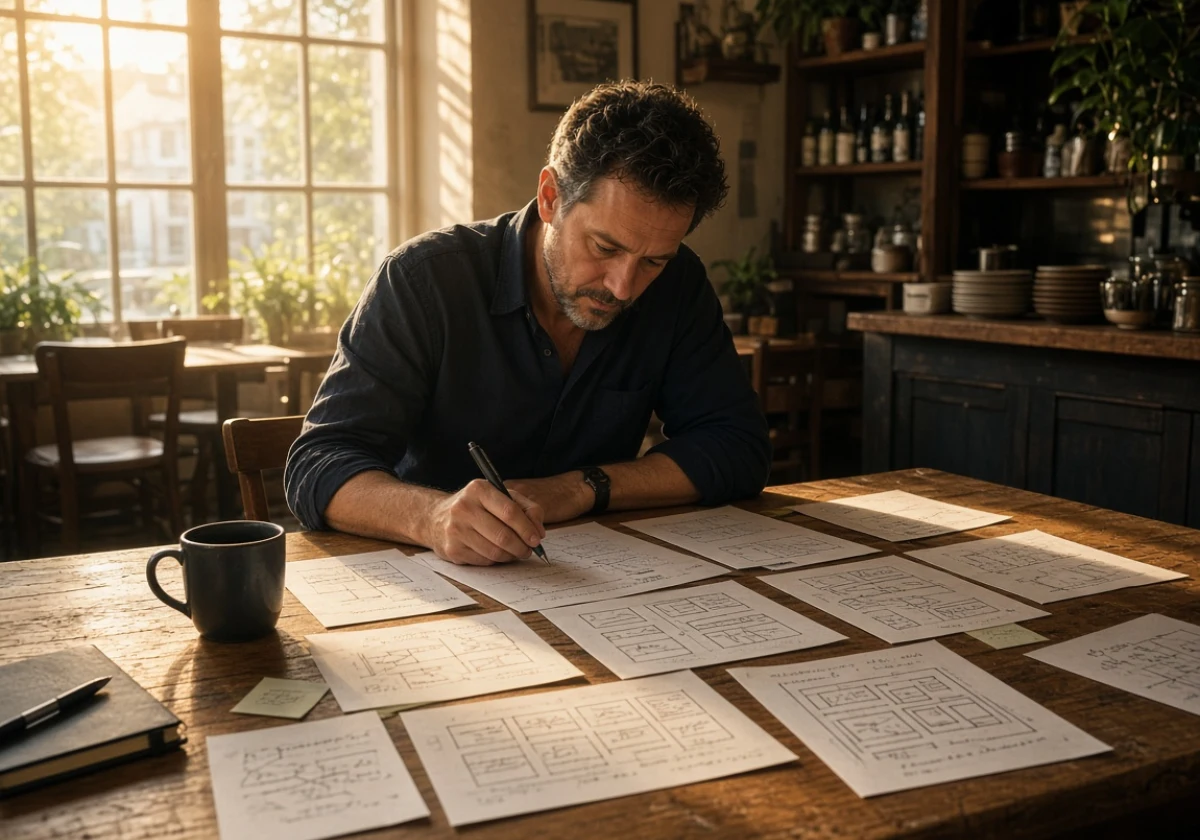 Restaurant owner focusing on one main action